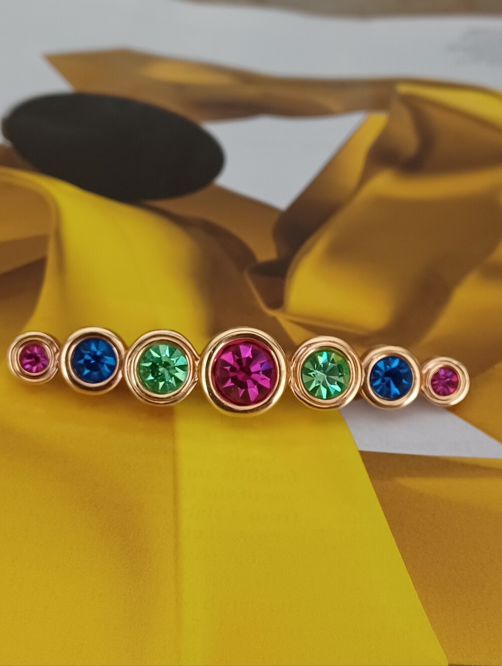 Vintage Swarovski Crystal Rainbow Bar Brooch 🌈✨️ - Picture 5 of 11